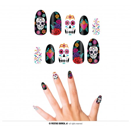 10 UÑAS CATRINA CON GLUE